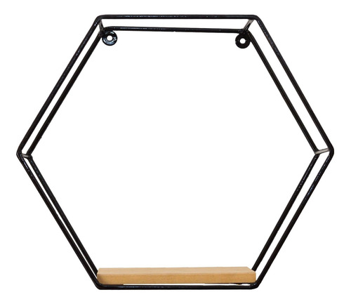 Imagem 3 de 7 de Kit 3 Nichos Prateleira Hexágono Nph1 H2 E H3 29x10cm Preto