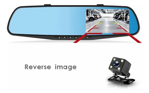 Espejo Retrovisor Cámara Dual Carro Dvr Reversa Full Hd
