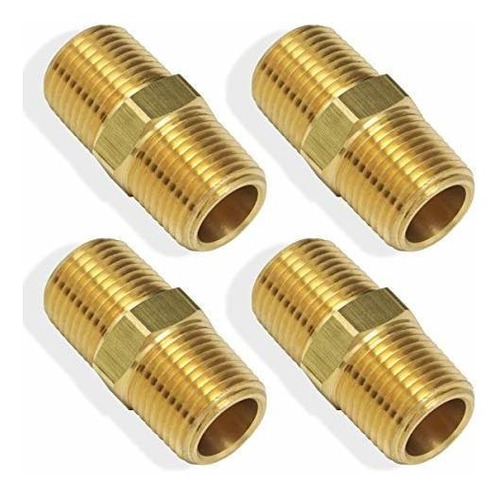 Boeray 4pcs Tubería De 1-8  A 1-8  De Latón Npt Rosca Macho 