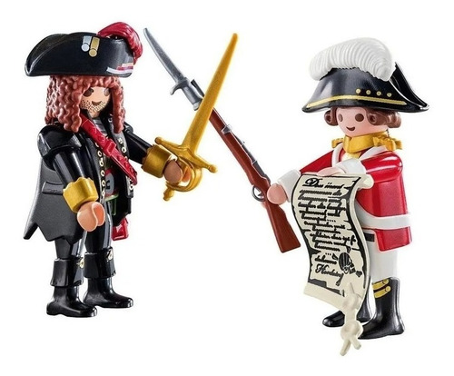 Imagen 2 de 6 de Playmobil Duo Pack 2 Figura Pirata Y Soldado 70273 Coleccion