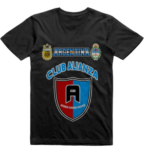 Remera Infantil Negra Club Alianza Coronel Moldes