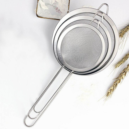 Conjunto Peneira Coador Inox C/3pcs