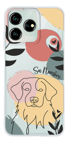 Funda Para Zte Mujer Perrito Golden Minimal Con Tu Nombre