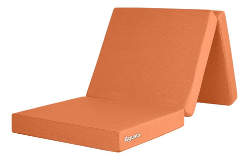 Colchon Indivitual Plegable Agusto® Cama Colchoneta Color Naranja
