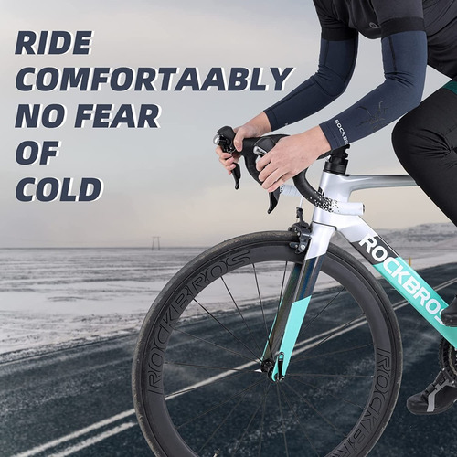 Imagen 3 de 7 de Par Mangas Azules Calidas Frio Ciclismo Motorizado Rockbros