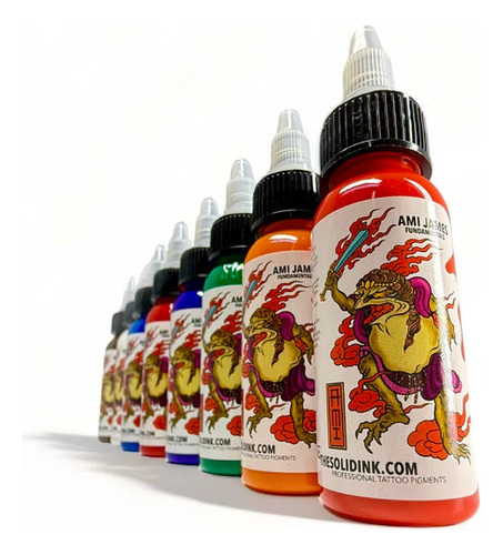 Set Solid Ink Usa Ami James 8 Colores X 1oz Tintas Tatuaje Set 8 Colores