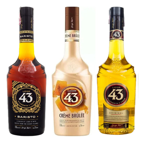Kit Licor 43 - 3 Sabores Original, Baristo E Creme Bruleé