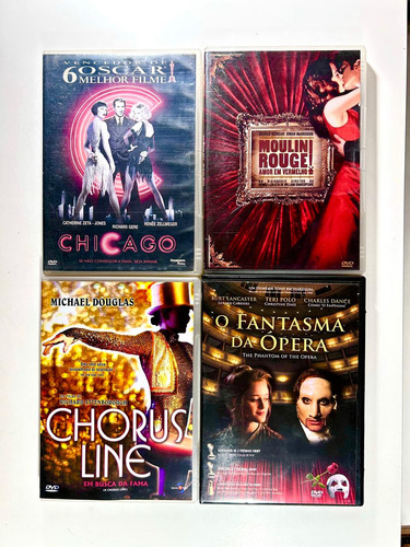 Chicago, Moulin Rouge, Chorus Line, Fantasma Da Ópera 4 Dvd