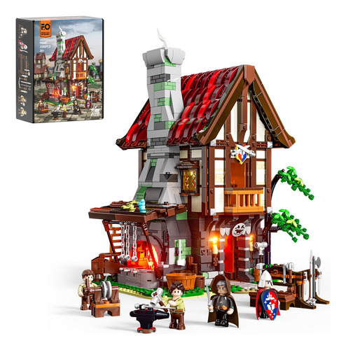 Juego De Ladrillos De Construcción Funwhole Medieval Forge-h