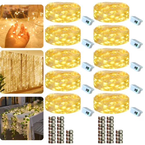 Kit 10 Fio Fada Cordão Luz Decoração Artezenato Luzes De Fada Led...