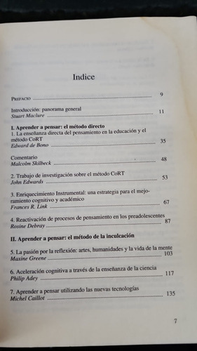 Aprender A Pensar Pensar En Aprender - Maclure