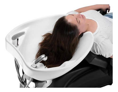 Kit Poltrona Cadeira Lavatório Salão De Beleza Dompel Branco