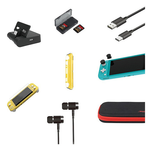 Kit De Accesorios Para Nintendo Switch Lite 8en1 Funda Cable