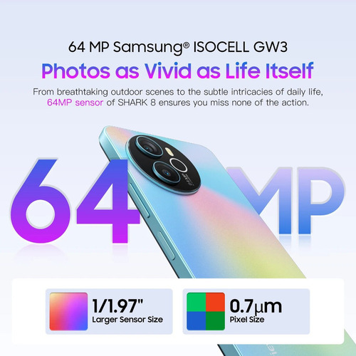 Blackview Celular Blackview Shark 8 Smartphone Android 13 6.78 Pantalla 2.4k, 8+128gb