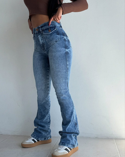 Pantalon Jean Azul Las Locas Semi Oxford