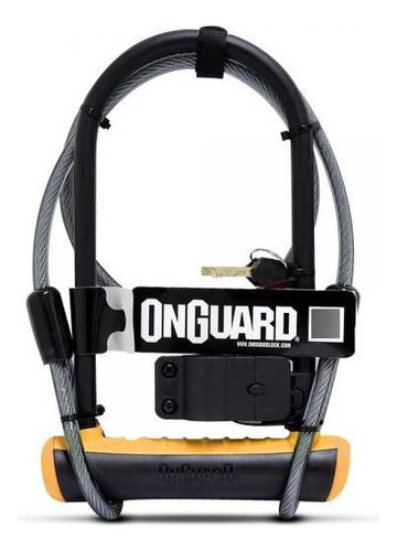 Candado Bicicleta Onguard U-lock 8154 Con Cable Color Amarillo