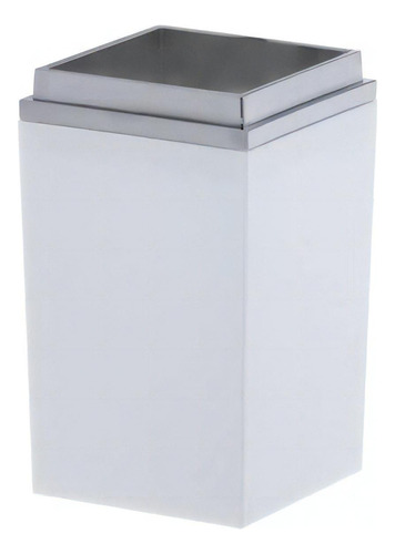 Dispenser Porta Escova Quadratta Branco Bagno 1556 Paramount