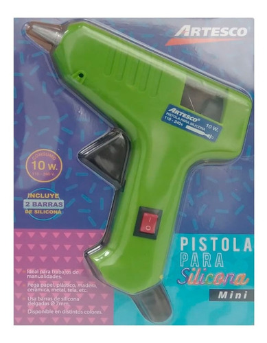 Pistola Silicona Caliente 10w Con 2 Barras Silicona 