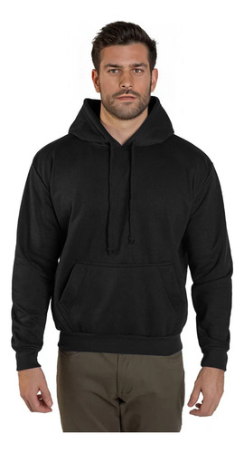 Sudadera Hombre Capucha Gorro Y Cierre Colores - Negro