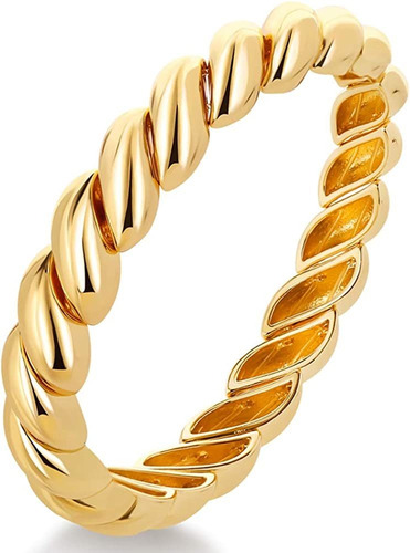 Famarine Pulsera Trenzada Fina O Gruesa Chapada En Oro De 14