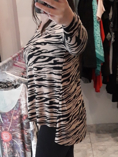 Remera Cebra Más Larga Atrás Xl