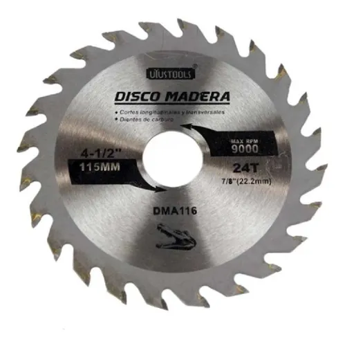 Disco Sierra Circular Madera 115x24 Dientes Dma116 Uyustools