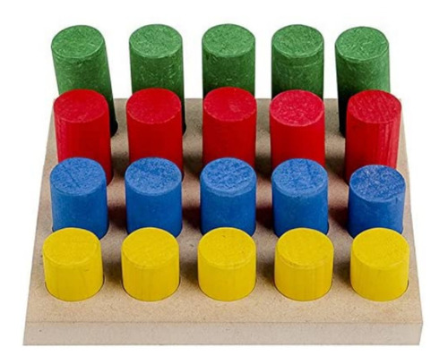 Pinos De Encaixe Brinquedo Pedagógico Em Madeira 4 Anos