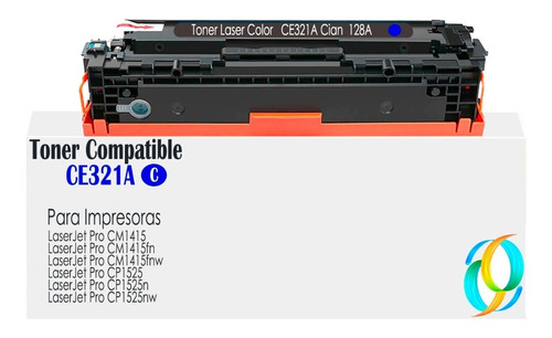 Toner Genérico Ce321a Cian Para Laserjet Pro Cm1415/cp1525n