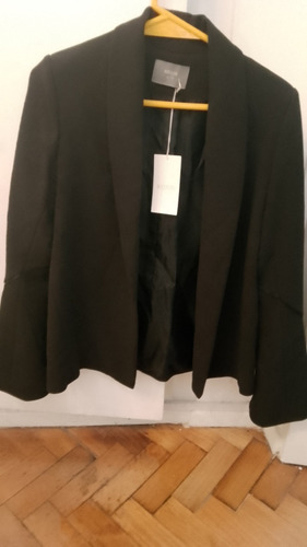 Saco/blazer Mujer Negro Oxford Marca Koxis Talle M Nuevo 