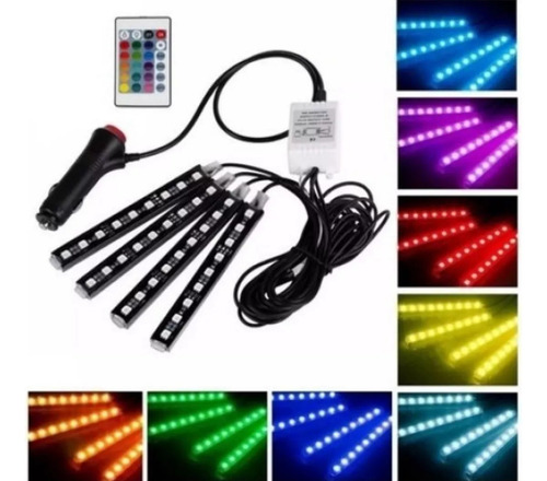 Tiras Luces Led Tunning Auto Rgb Interior Audioritmica 12v Veoquiero