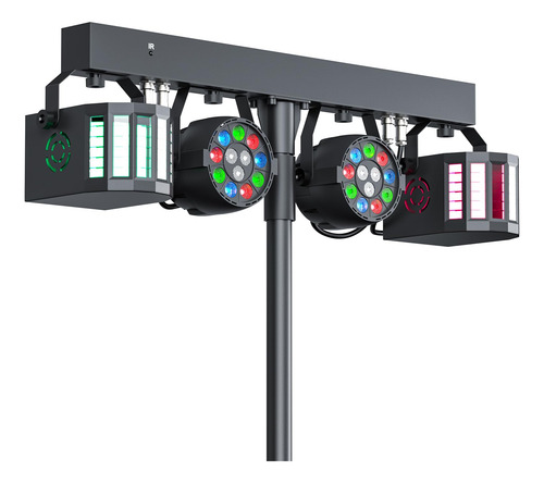 Luces Led Dj 5 En 1 Con Soporte De 1.8 Metros Y Control Remo