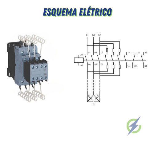 Condensador de maniobra de contactor tripolar 28a Weg Cwbc25 220v