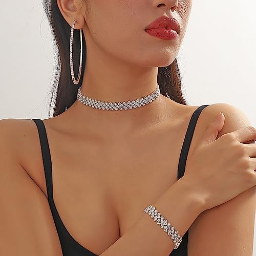 Gargantilla De Tenis Para Mujeres Y Niñas, Collar De Diamant