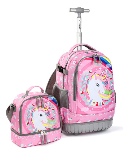 Mochila Tilami De 25 In Con Ruedas Y Lonchera De Unicornio