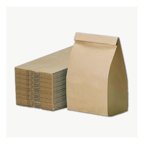 Bolsas De Papel Kraft Delivery Sin Manija 30x39x17.5 X25