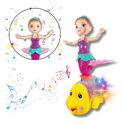 Sereia Boneca Nemo Com Sons Divertidos E Led - Bate E Volta