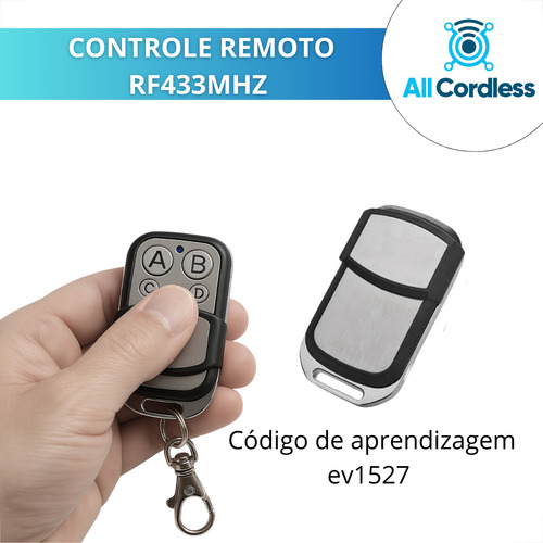 Controle Remoto Rf 433mhz Código De Aprendizagem Ev1527