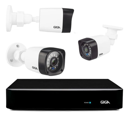 Kit 2 Câmeras De Segurança Multi Giga 720p Com Dvr 4 Canais