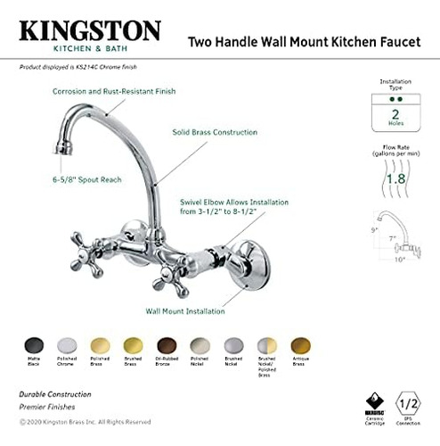 Kingston Brass Ks214orb Center De Pared De Pared Ajustable
