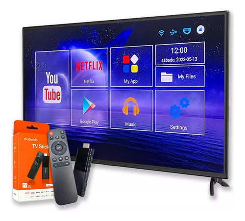 Tv Stick 4k Wi-fi Smart Android 14 Con Magicks Tv Instalada Negro Estándar