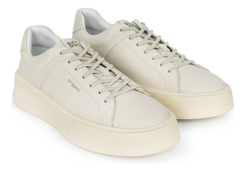 Zapatilla Cuero Hombre Zapato Liso Cordon Elastico Briganti