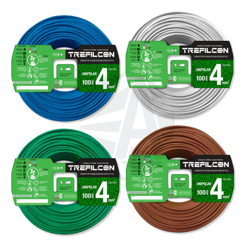 Cable Trefilcon 4mm X4 Celeste+marron+blanco+ve/am X100mt Ea