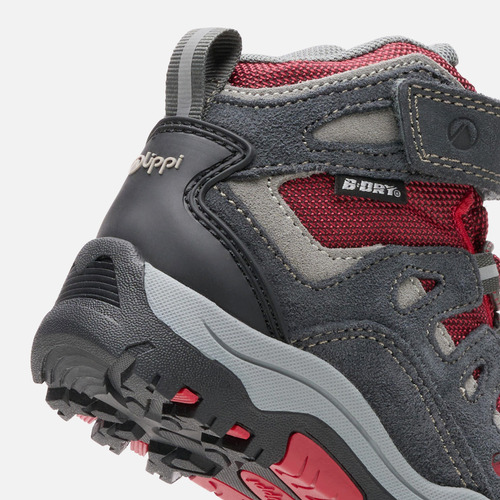 Botín Niño Puelo Cs Hi Velcro Gris Rojo Lippi