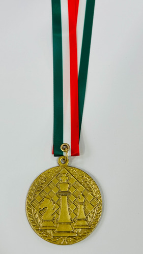 10 Medallas Ajedrez Tablero Tricolor