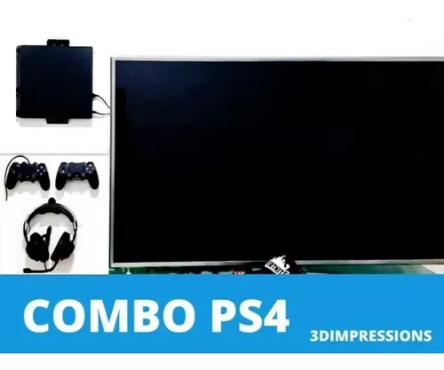 Combo Soporte Pared Ps4 Fat Slim Pro + 2 Sop Joystick Con Tornillos Y  Tarugos - Mandos Playstation - Excelente Calidad!