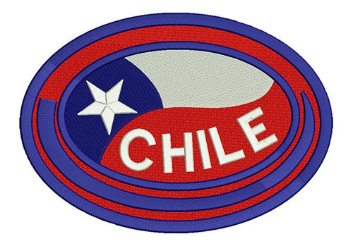 601a Parche Bordado Bandera Chile Óvalo 3