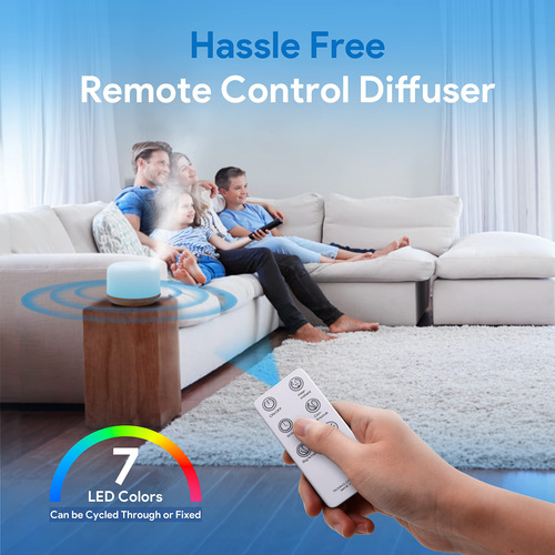 Difusor De Aceite Con Control Remoto Capacidad 500 Ml Blanco