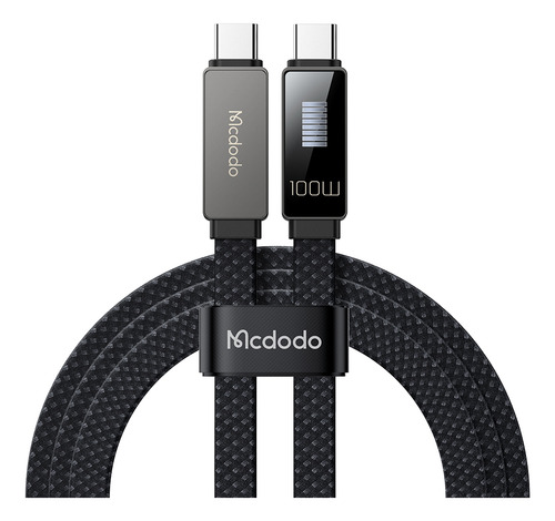 Cable Usb-c Mcdodo Ca4470 Con Display Led , Carga Hasta 100w , 1.20 Metros , Transferencia De Datos 480 Mbps