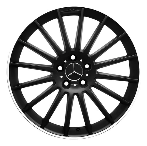 04 Rodas Mercedes Cla45 C63 Amg Aro 19 Preta Fosca Diamant.