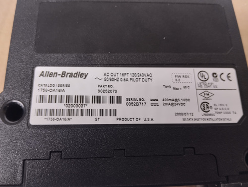Allen Bradley 1756-oa16 16 Point Output Ac Nuevo (Usado)